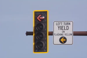 Everything You Need To Know About Right of Way on Left Turns Auto Body Shop | Collision Repair Experts – Fix Auto USA Left Turn On Yellow Yield Traffic Sign With Traffic Light With Red no turn light